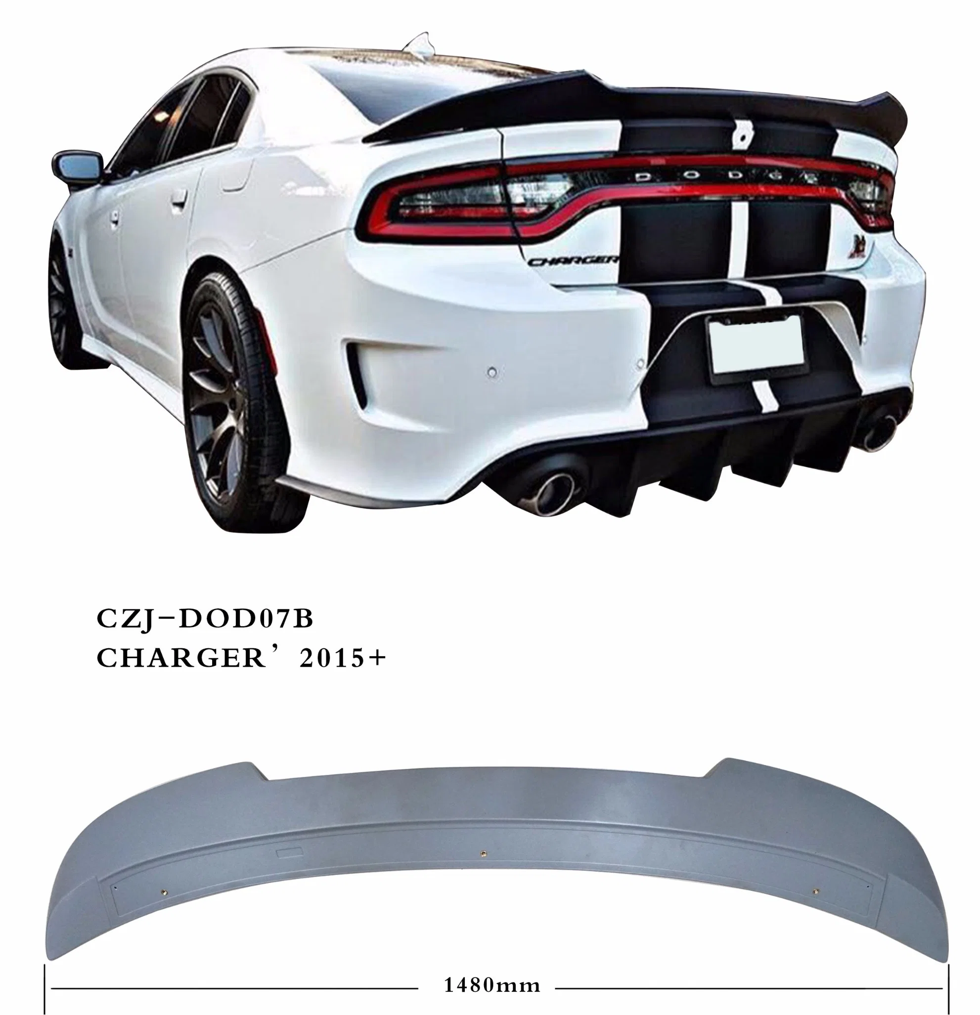 Czj para Dodge Charger 2015+ Deflector de ABS traseira do carro