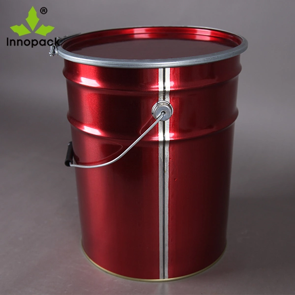 5 Gallon Metal Tin Bucket with Lever Lock Ring Cover/Lid for Chemicals