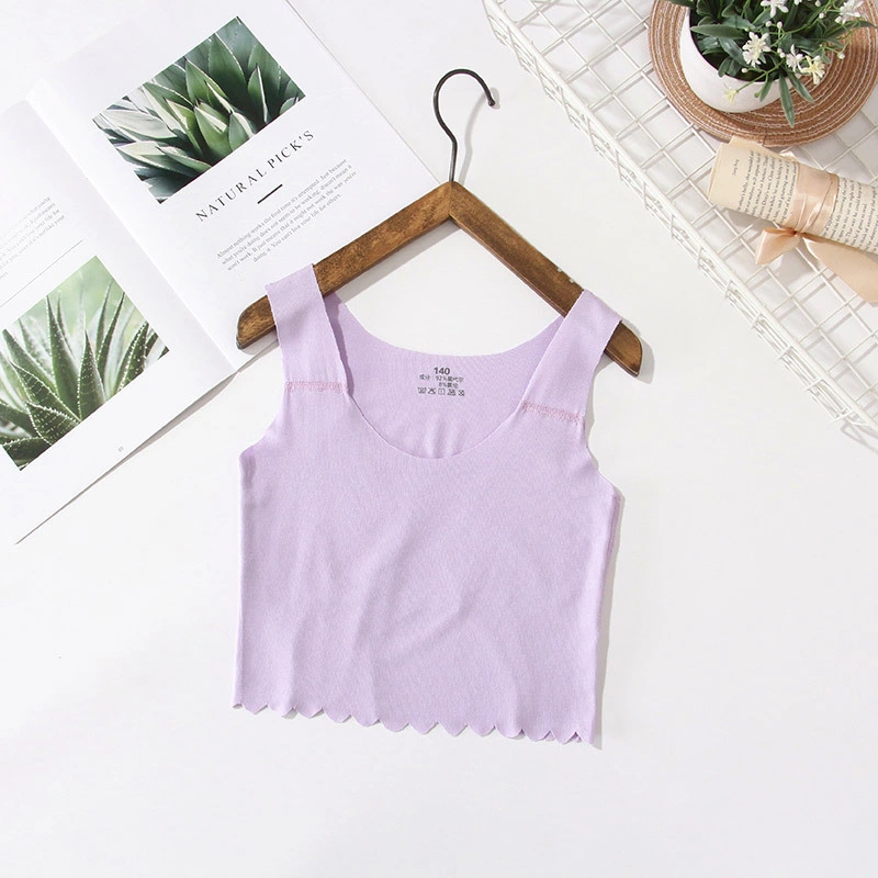 Hot Sale Summer Vest Girl Camisole Breathable Kids Undershirts Modal Tank Top High Quality Teen Girl Sports Bra Comfortable Solid Color Children Underwear