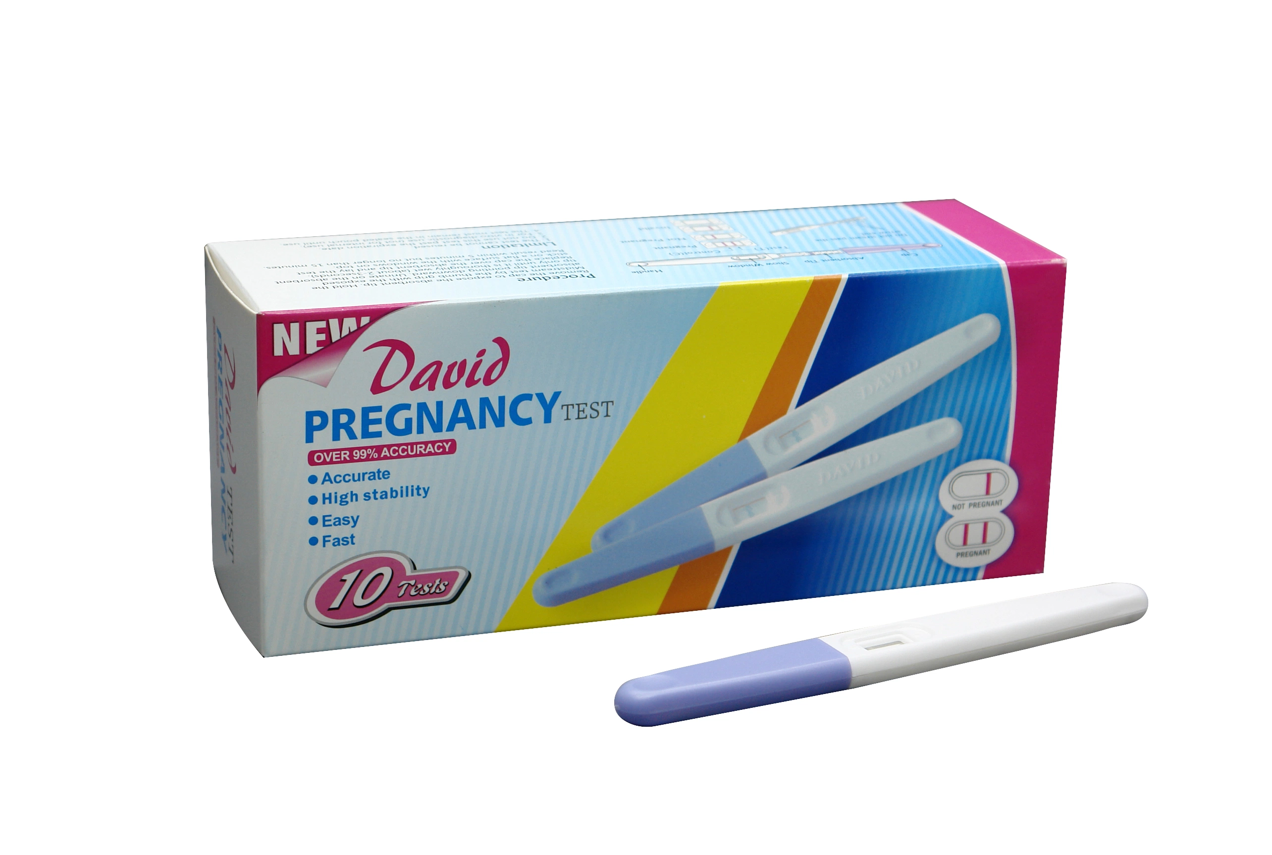 CE FDA/510k MDSAP-Zulassung David OEM Medical Supply David One Schritt Schnelltest Der Schwangerschaft