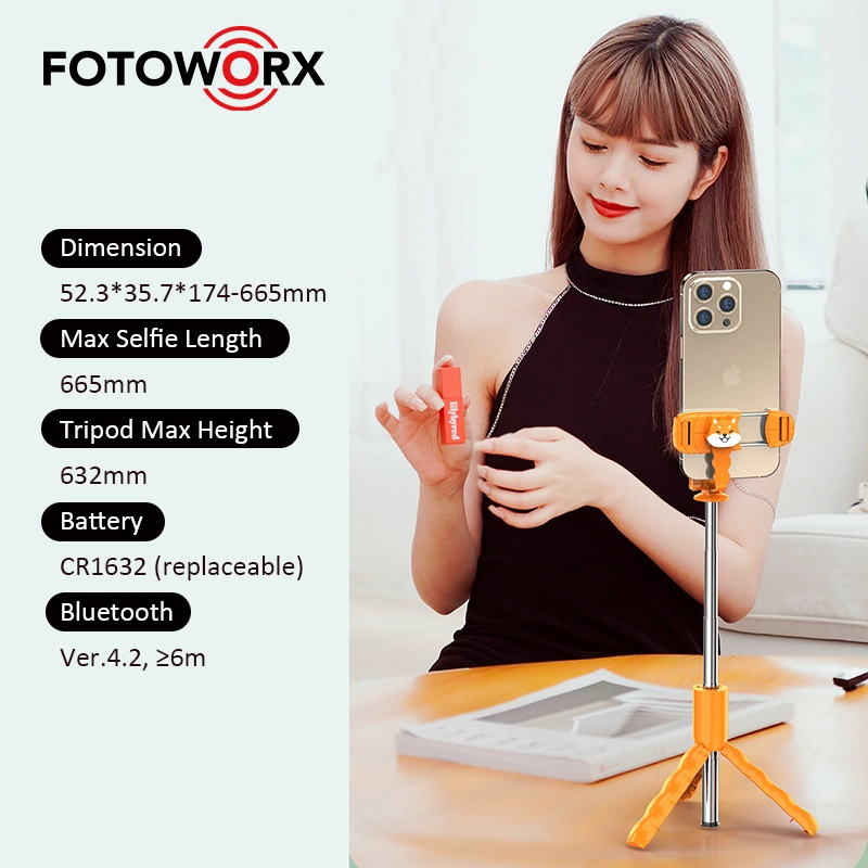 2022 New Cartoon Selfie Stick Mini Tripod for DSLR Photography