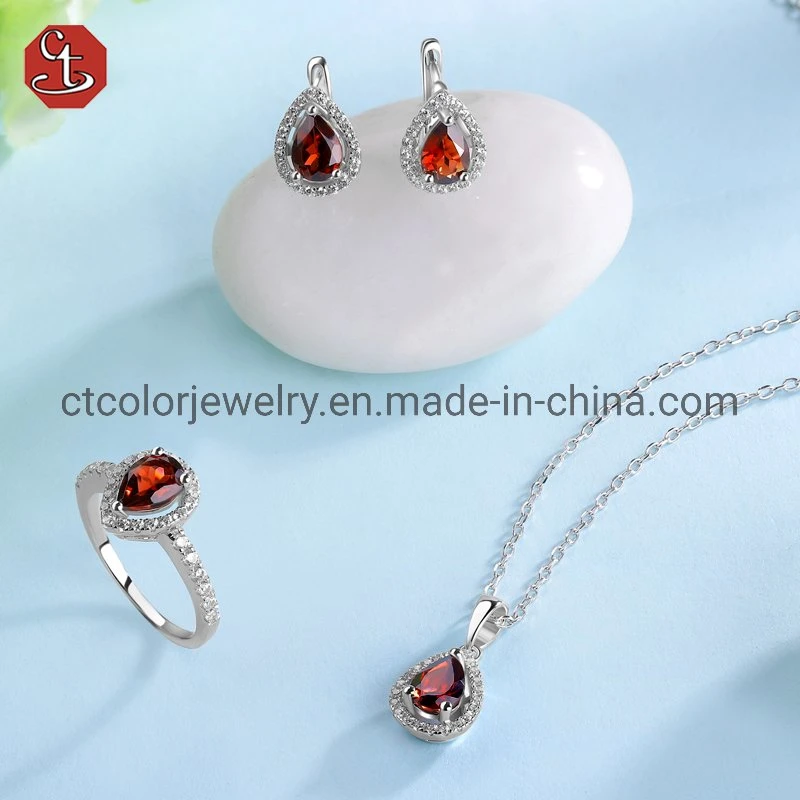 2022 High quality/High cost performance  Fashion Jewelry Set Necklace Earring Ring Diamond Crystal Jewelry Set