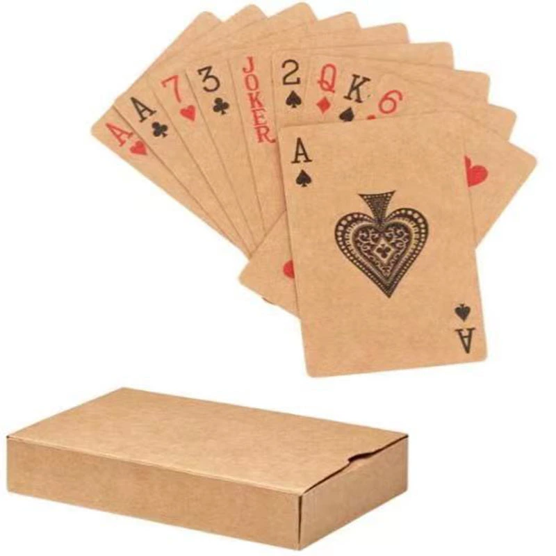 Logotipo de papel Kraft personalizado en papel Kraft ecológico de impresión de póquer Jugar a las cartas