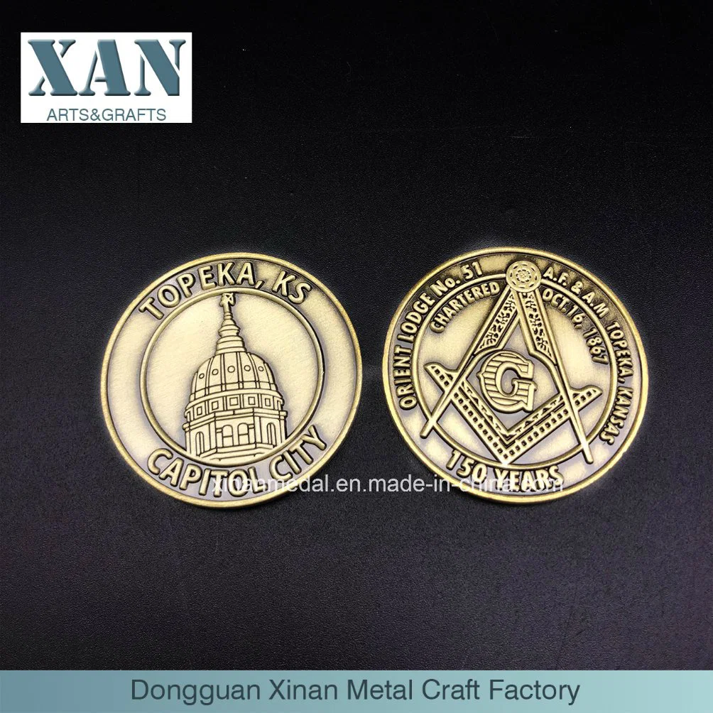 Custom Zinc Alloy Metal City Anniversary Souvenir Coin