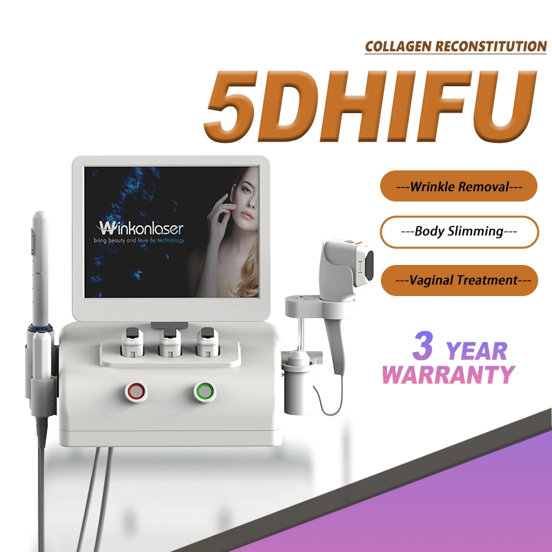 5D HIFU High Intensity сфокусированный ультразвук 8 Картриджи подъем кожи Процедура затяжки лицевой поверхности тела Удаление морщин Красота Оборудование HIFU