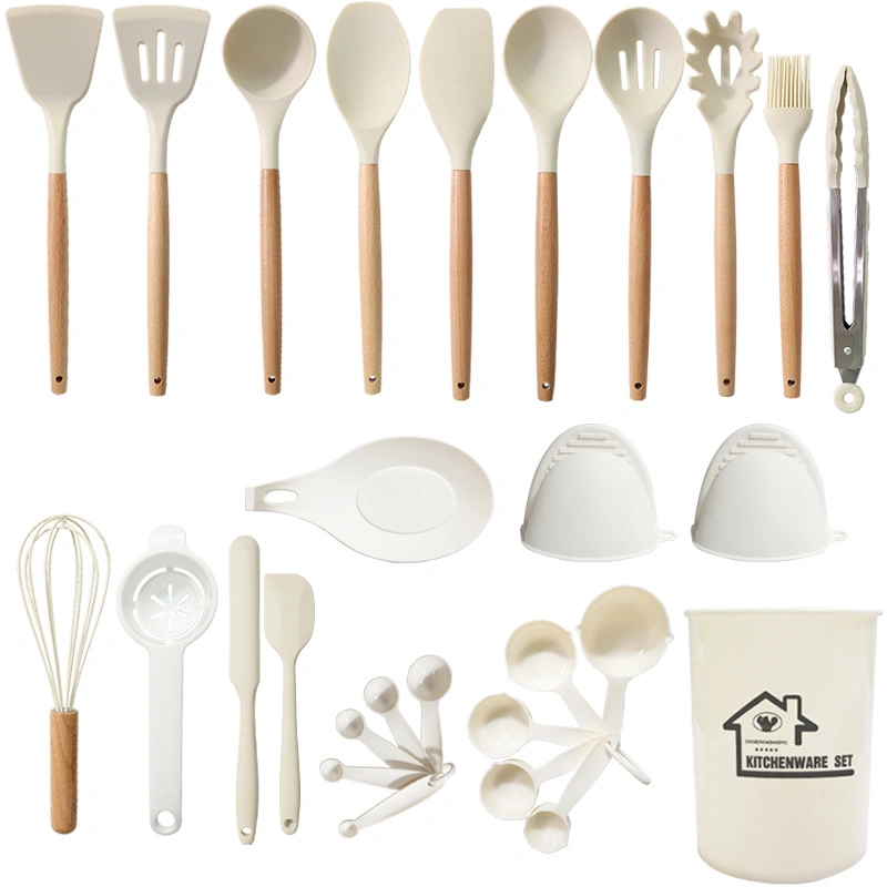 Wholesale/Supplier Kitchenware Set with Wooden Handles Food Safe Cooking Tools for Kitchen Use