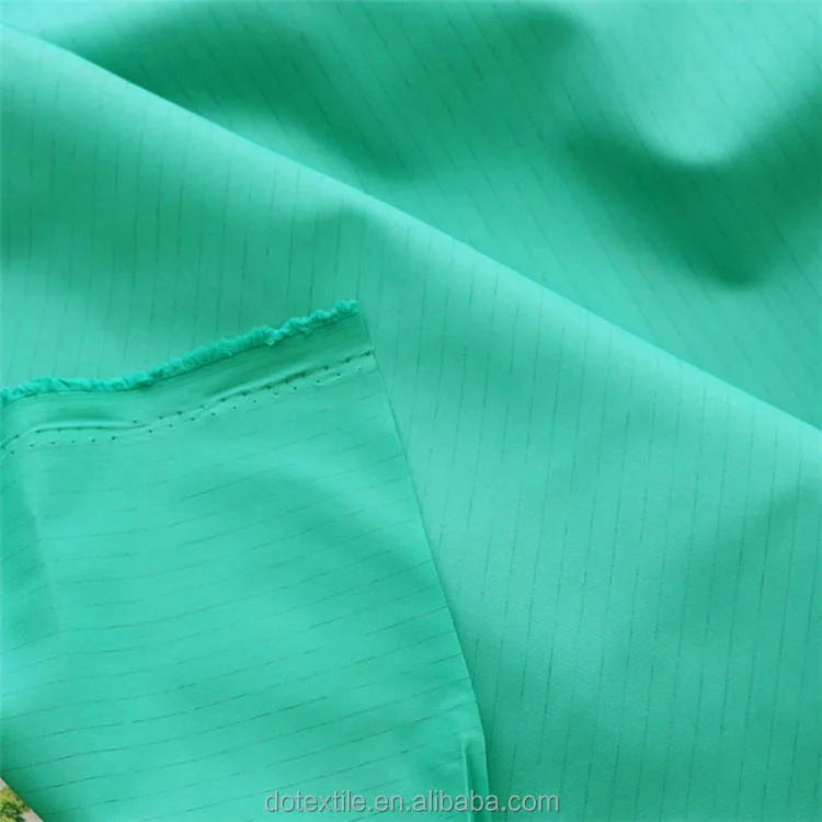 Environmental Cloth Plain Woven Stripe Style Polyester Material with Conductive Filament Fabric for Surgical Gown