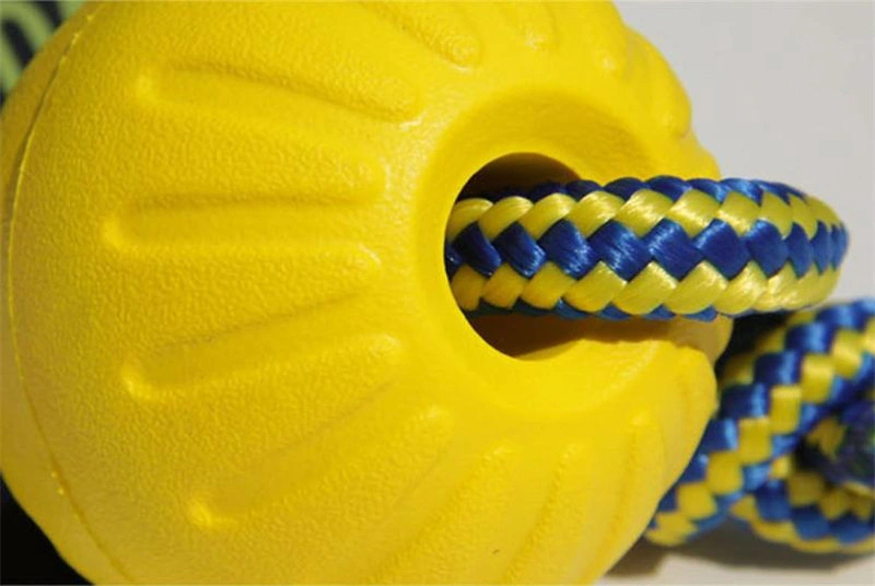 Pet Dog Training Toys Ball Indestructible Solid Rubber Balls Chew Play Fetch Bite Toys with Carrier Rope Bite Resistant Toys