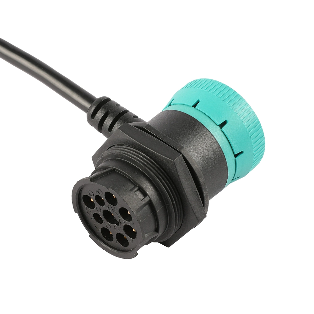 J1939 9P de doble dirigida a mujeres Riht OBD2 Cable bifurcado en ángulo