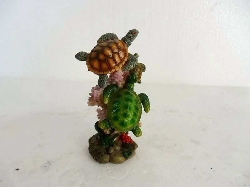 Marine Themed Turtles with Coral Artistic Crafts Ornaments