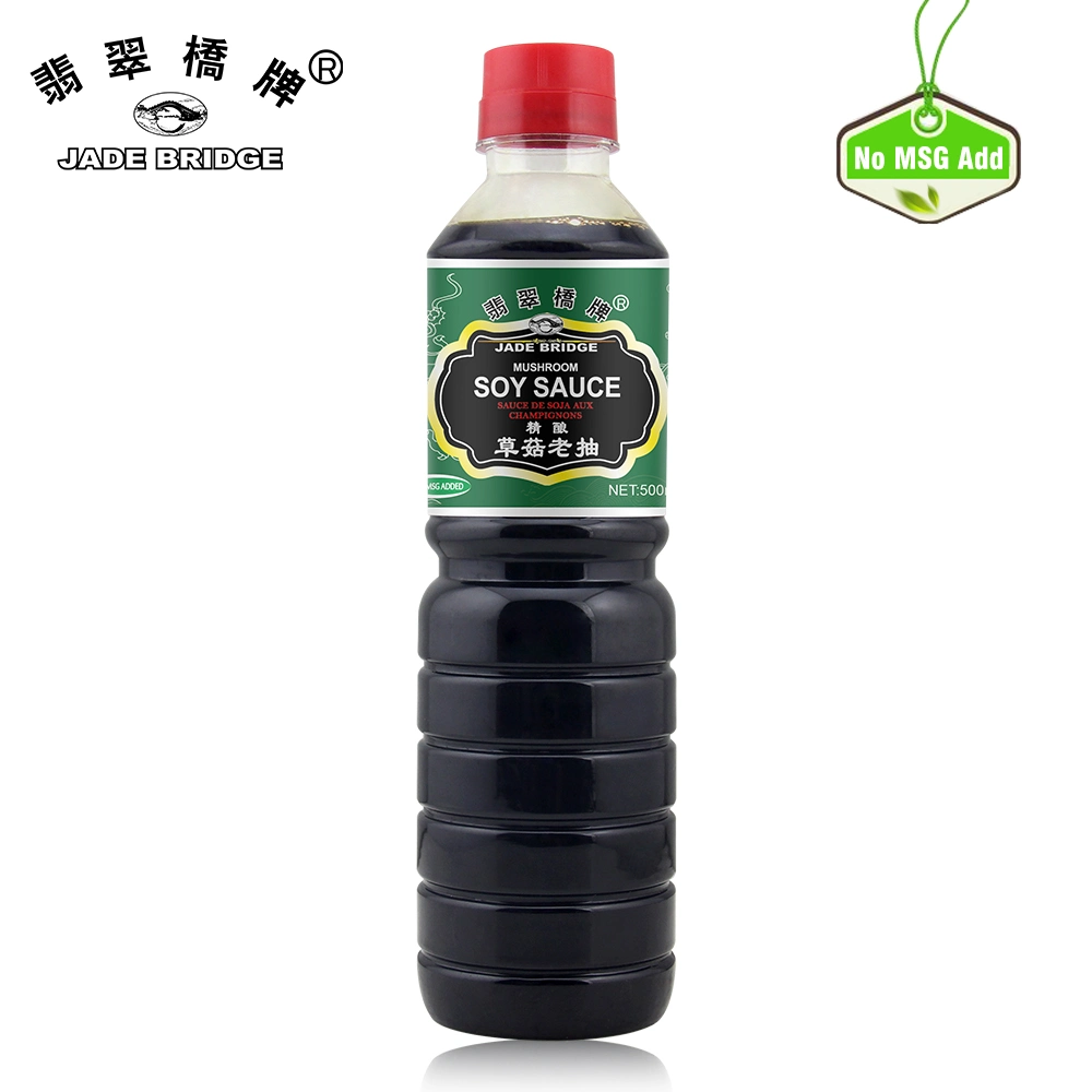 Chinese Condiments Manufacturer Authentic Taste 500 M Plastic Bottlel Jade Bridge No Msg Mushroom Soy Sauce