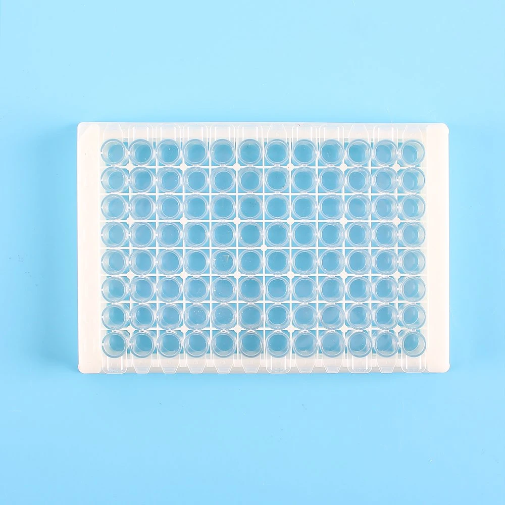 ABS Frame 8-Strip Plastic Polystyrene Sterile Sterilized Flat Bottom Elisa Microtiter Plate