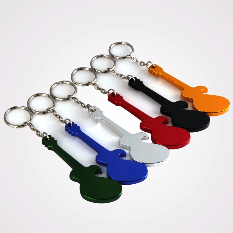 Guitar Shaped Beer Opener Aluminum Alloy Bottle Opener Keychains Handy