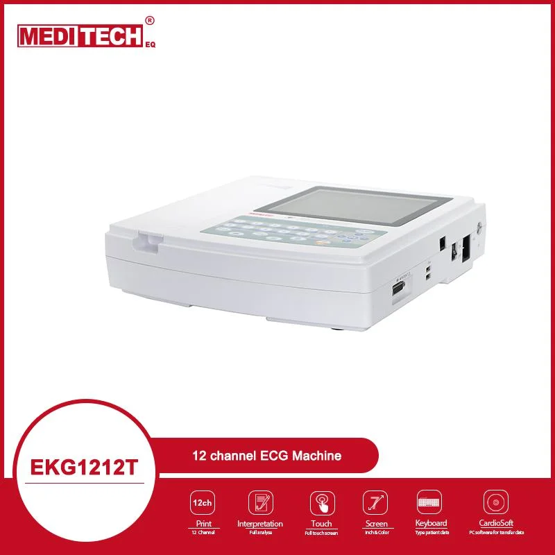 ECG/EKG de 12 canales de la máquina con electrodos de ECG/EKG Dispositivo de ECG de gran capacidad aprobado CE