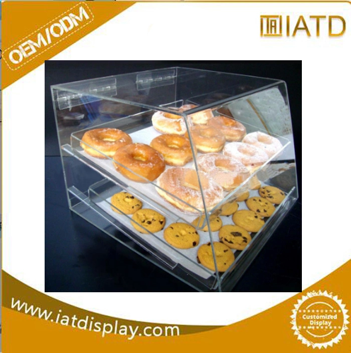 Low Price Best-Selling 4 Tier Clear Acrylic Bakery Display Case Airtight