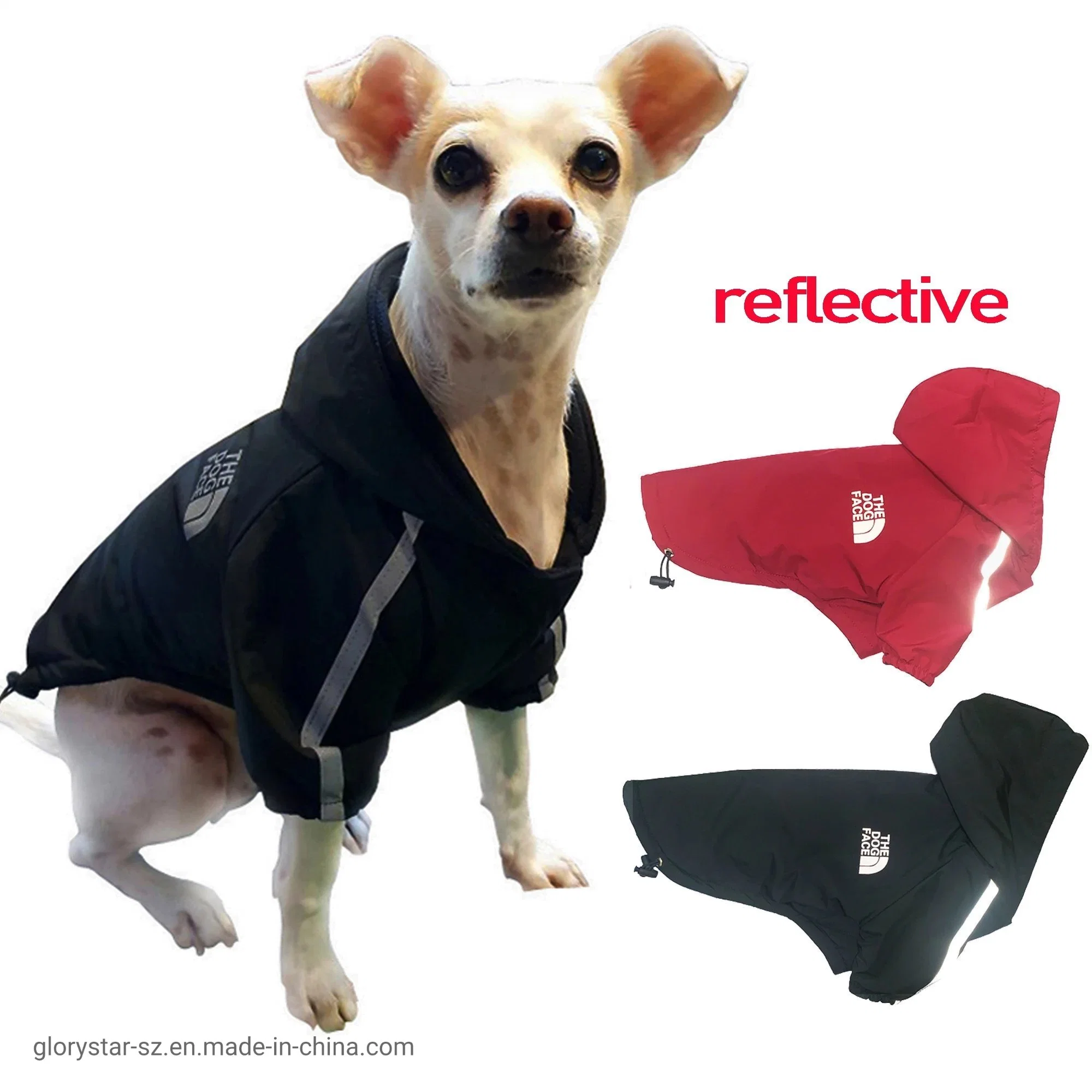 La moda Pet Windproof reflectante chubasquero perro Chaqueta exterior de invierno ropa