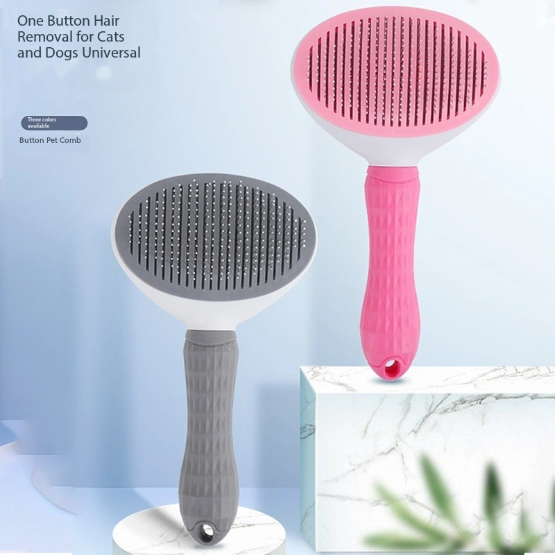 Pet Hair Cleaner Brush, Cat Grooming Brush with Release Button, Pet Massage Brushes