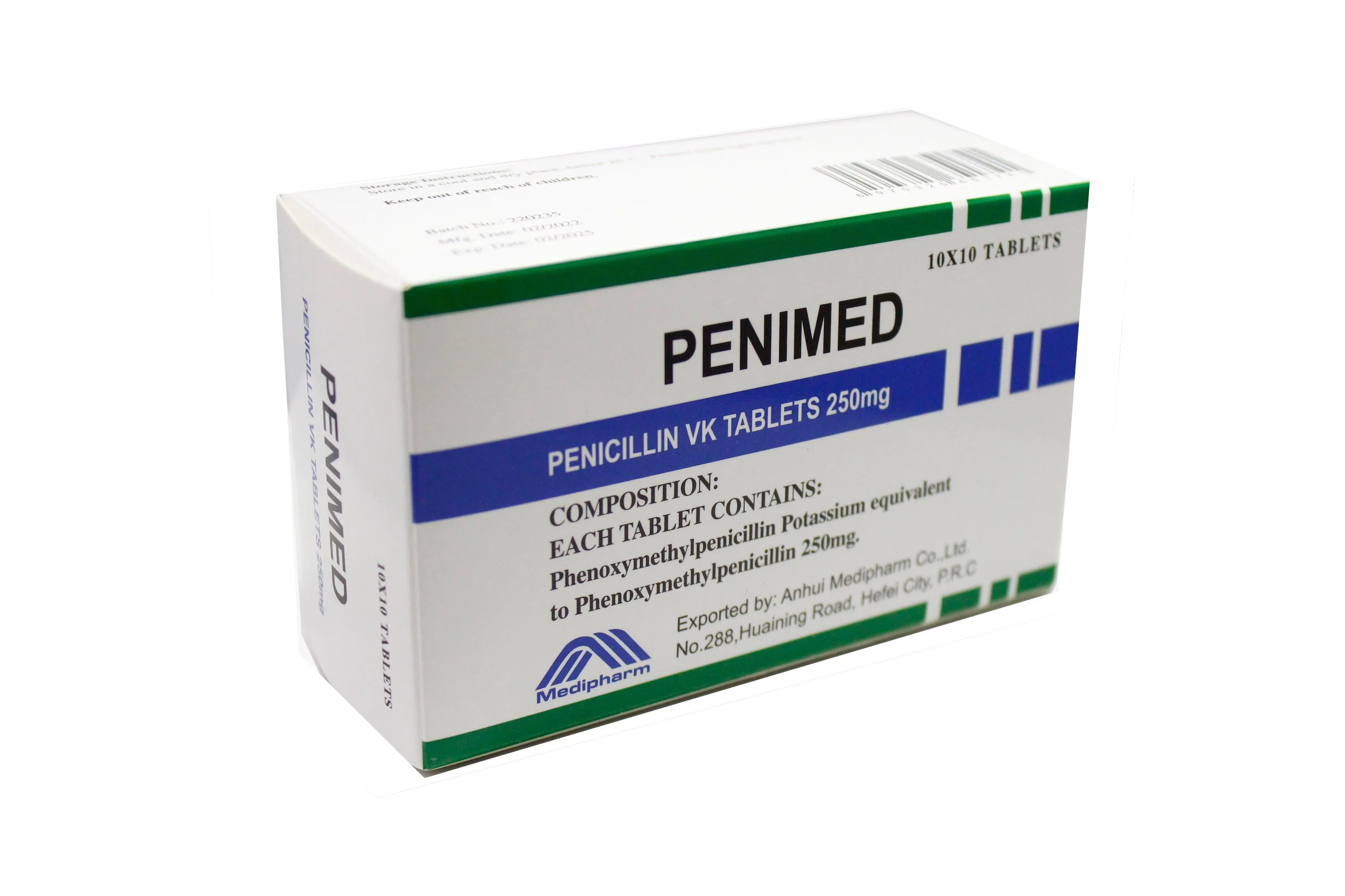 250mg Penicillin Vk Tablet 100 Tablets/Box