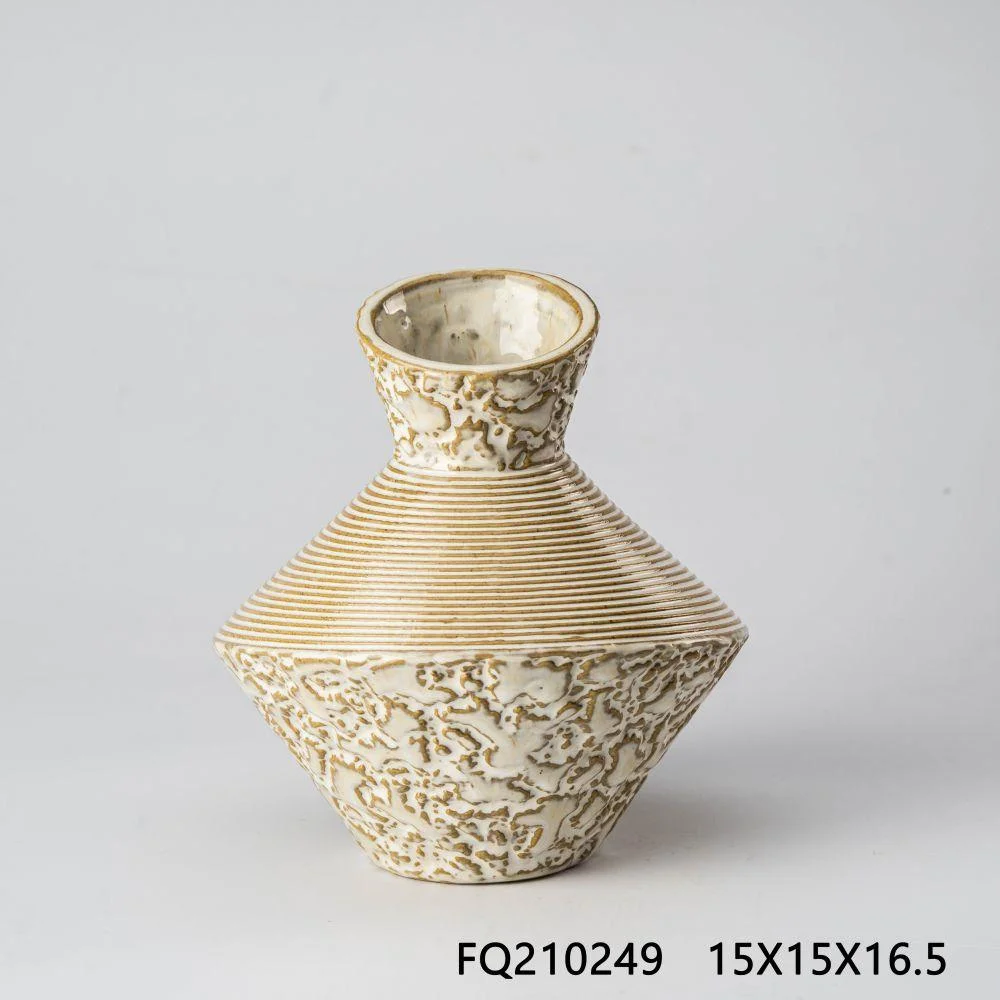 Boho Vase Ceramic Vase Imitation Bamboo Vase for Living Room Bedroom Office Vase Craft for Gift