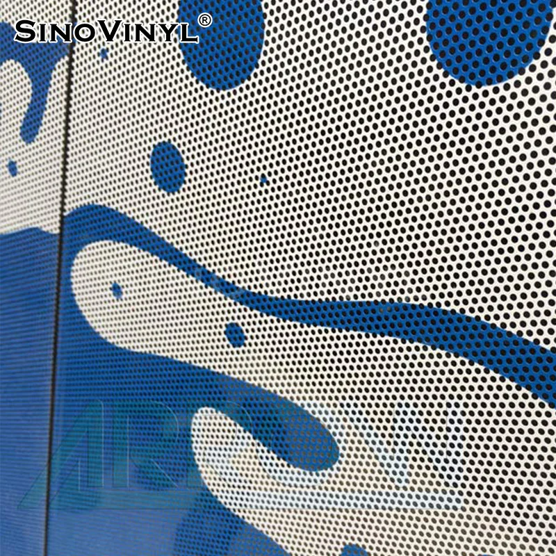 SINOVINYL Solvent UV Printing One Way Vision Privacy Self Adhesive Vinyl Rolls