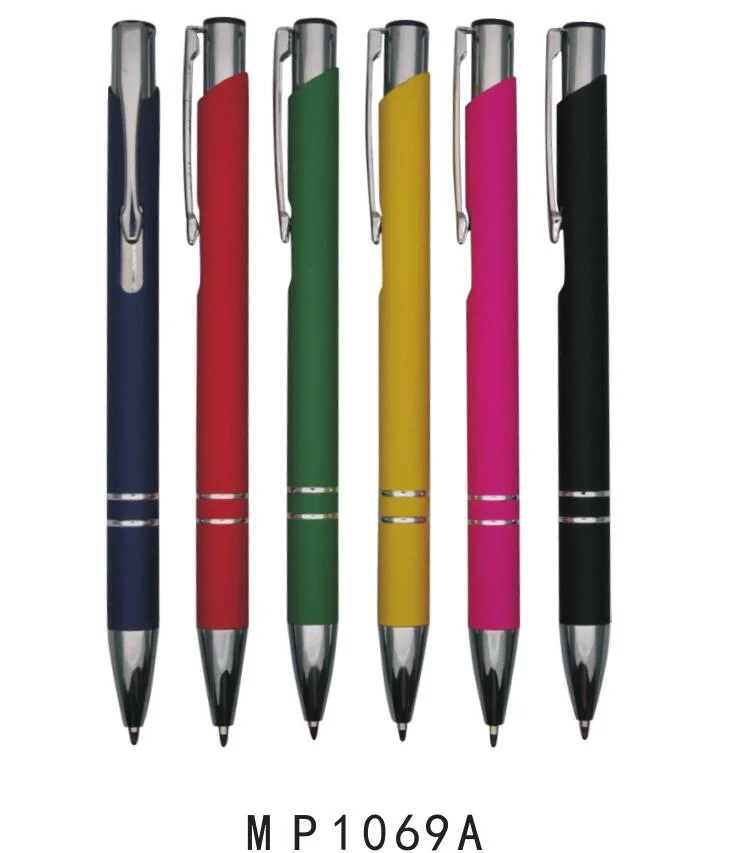 Rubber Finish Metal Ball Pen with Logo Imprinted
