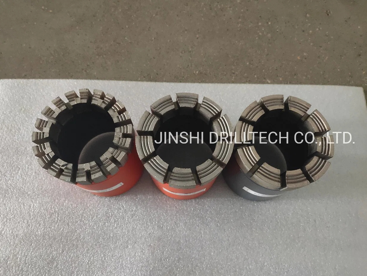 Nq Hq Diamond Bits Nwl Hwl Impregnated Diamond Core Drilling Bit Turbo Profile 12mm 8/10 Waterways Wireline Coring System Dcdma