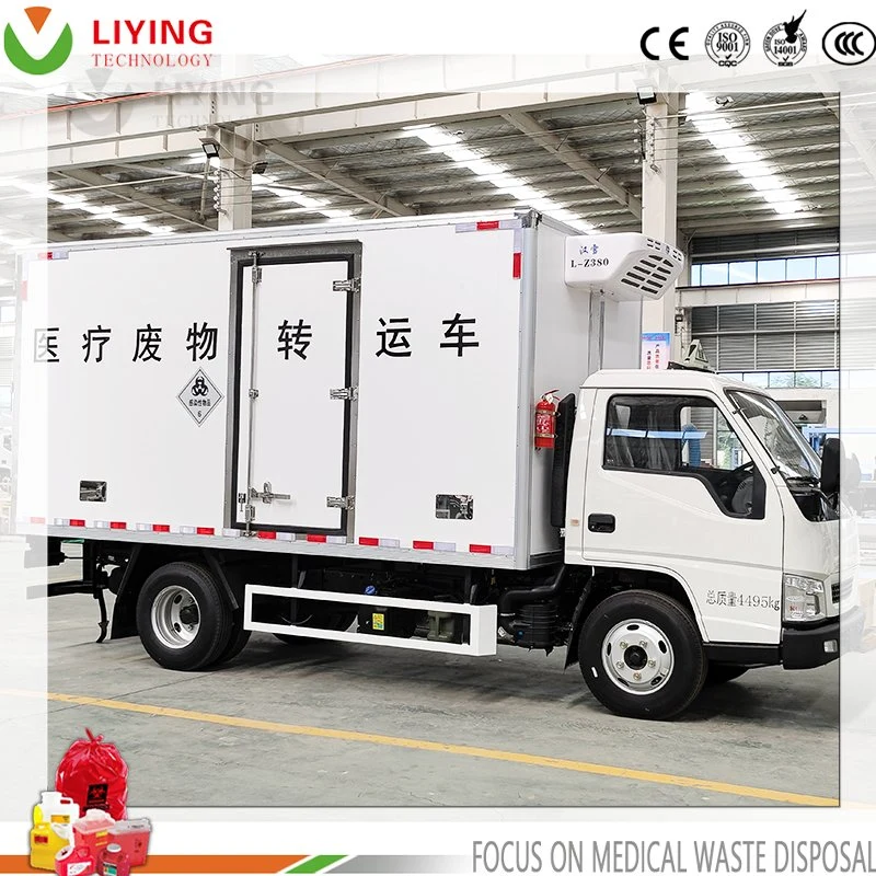 Hospital Clinical Waste Collection Truck Medical Refuse Transfer Vehicle with Refrigeration Function Waste Shipping Vehicle