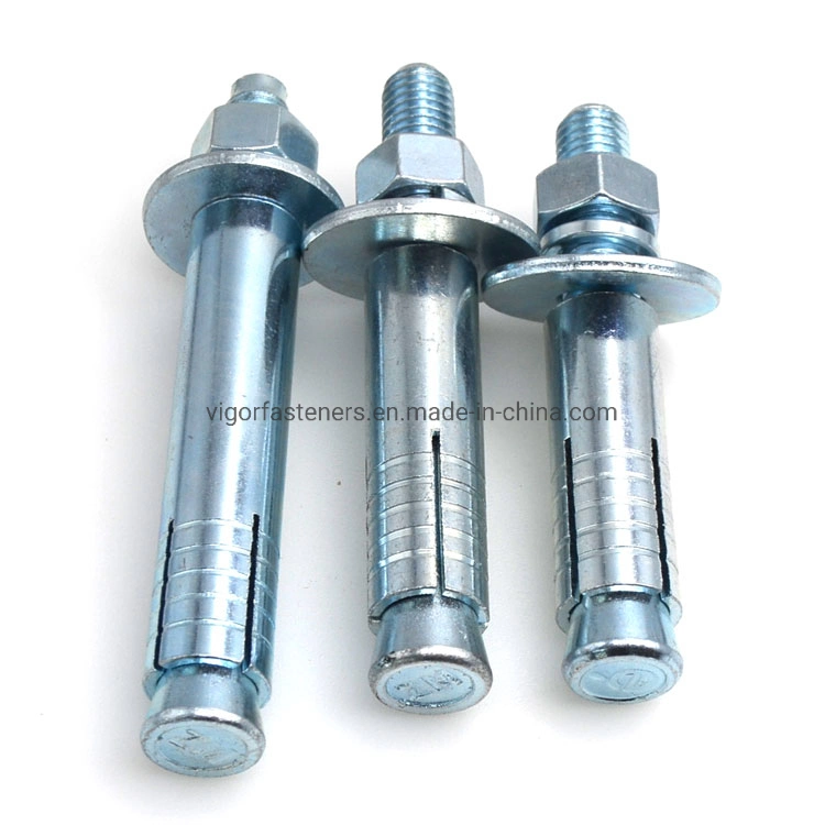 White Zinc Plated Chemical Anchor Bolt Expansion Mechanical Bolt Double Sleeve Cone Bolt Sleeve Anchor for Building Construction