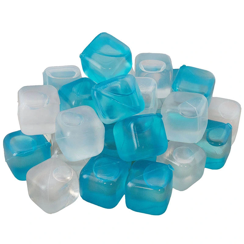 Transparent or Light Blue Polyethylene Disposable Ice Cube Packs