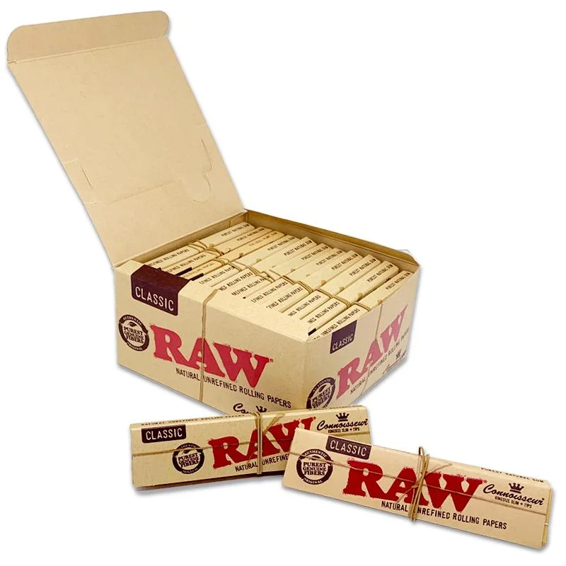 Raw Custom Golden/Silver Packing Kingslim 108*44mm Weed Rolling Papers Smoking