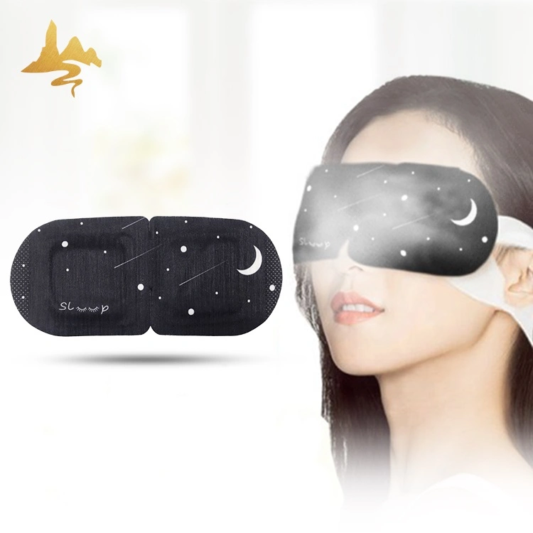 Black Spunlace Fabric Organic Herbal Anti Fatigue Steam Eye Mask for Sleeping