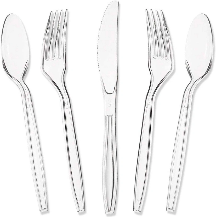 Disposable Food Grade PP Plastic Spoon Set with Napkin