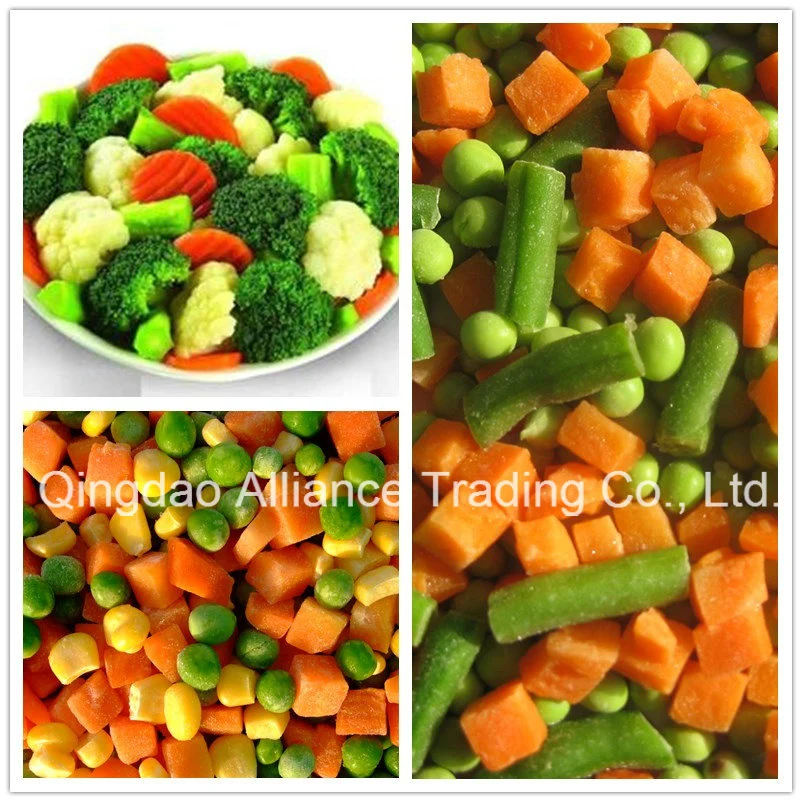 China Natural Frozen Mixed Vegetables IQF 3/4 Ways Mixed Blend with Carrots/Corn/Green Peas with Retail Bulk Packing