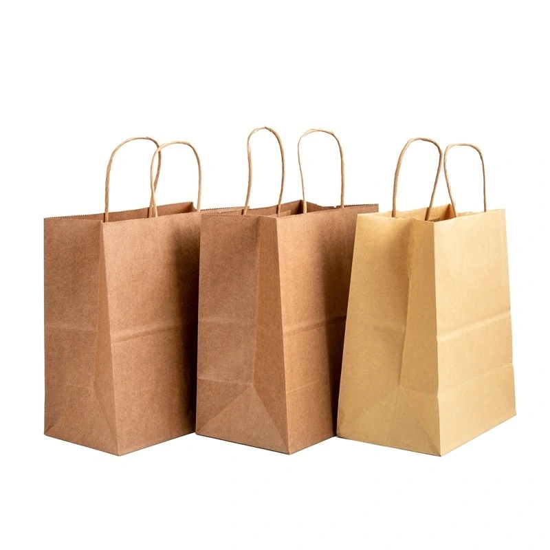 Wholesale Custom Packaging Craft Brown Kraft Paper Shopping Bag