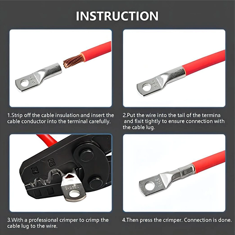 Basiccustomization Sc Series Tinned Connectors Electrical Copper Cable Lugs Tube Terminal