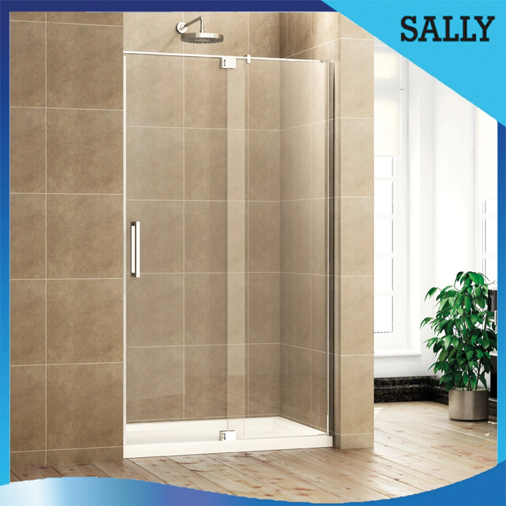 Sally Bathroom Polished Chrome 48X76 8mm Tempered Glass Hinge Shower Enclosure Shower Door with Side Panel