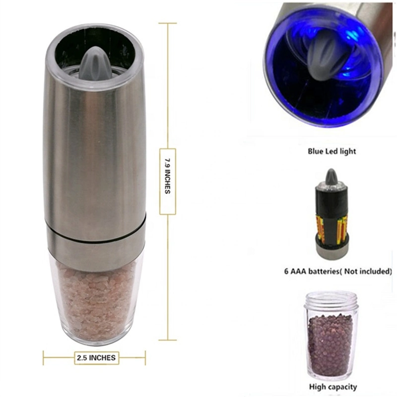 Amozan Hot-Selling Kitchen Gravity Electric Salt and Pepper Spice Mill