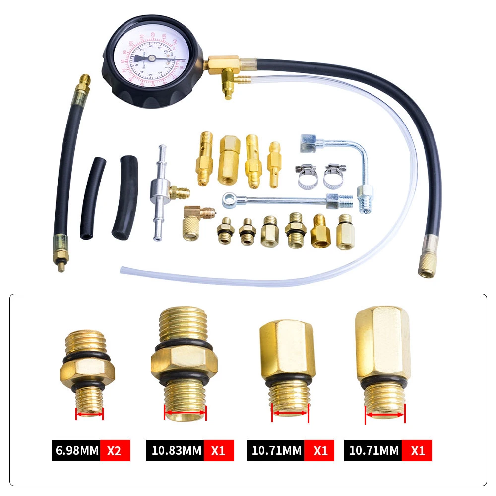 0~10bar Austauschbare Kompression Kraftstoff-Injektion Druckmesser Auto Diagnosetester