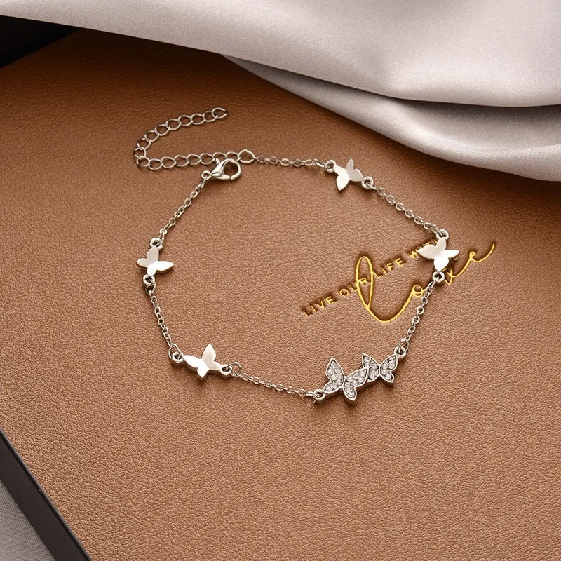 Sweet Luxury Diamond Butterfly Bracelet Female Fashion Bracelet Fashion Accessories