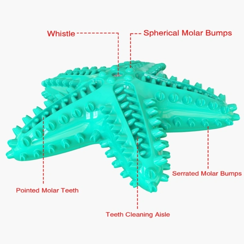 Pet Molar Toy Starfish Dog Toothbrush Outdoor Interactive Training Puzzle Dental Teeth Cleaning Puppy Theenthing Dog Toy