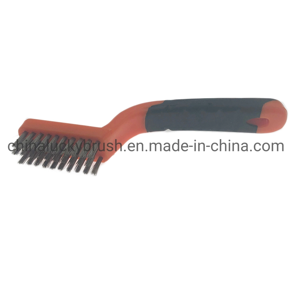 Fils en acier inoxydable Grill Brosse de nettoyage de l'outil de dépose de la rouille de la poignée de la brosse (YY-1035)