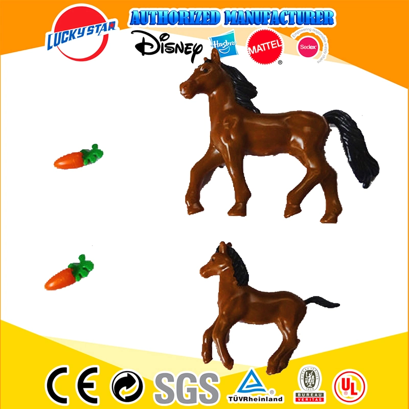 Children Plastic Horse Play Set Big and Small Horse Toy with Radish