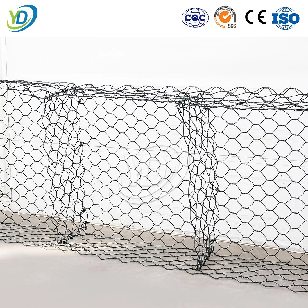 Yeeda Gabion Basket pour les plantes Fabricants chinois Gabion Wire Cage 3,4 mm 3,8 mm de diamètre PVC enduit Paniers de gabions triangulaires.