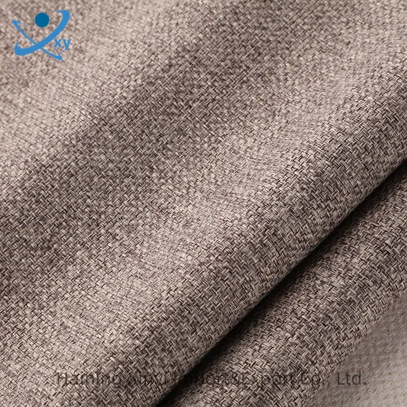 Kostenlose Probe 100% Polyester Leinen Rayon Plain Gefärbte Gewebte Polstervorhang Und Sofakleidung