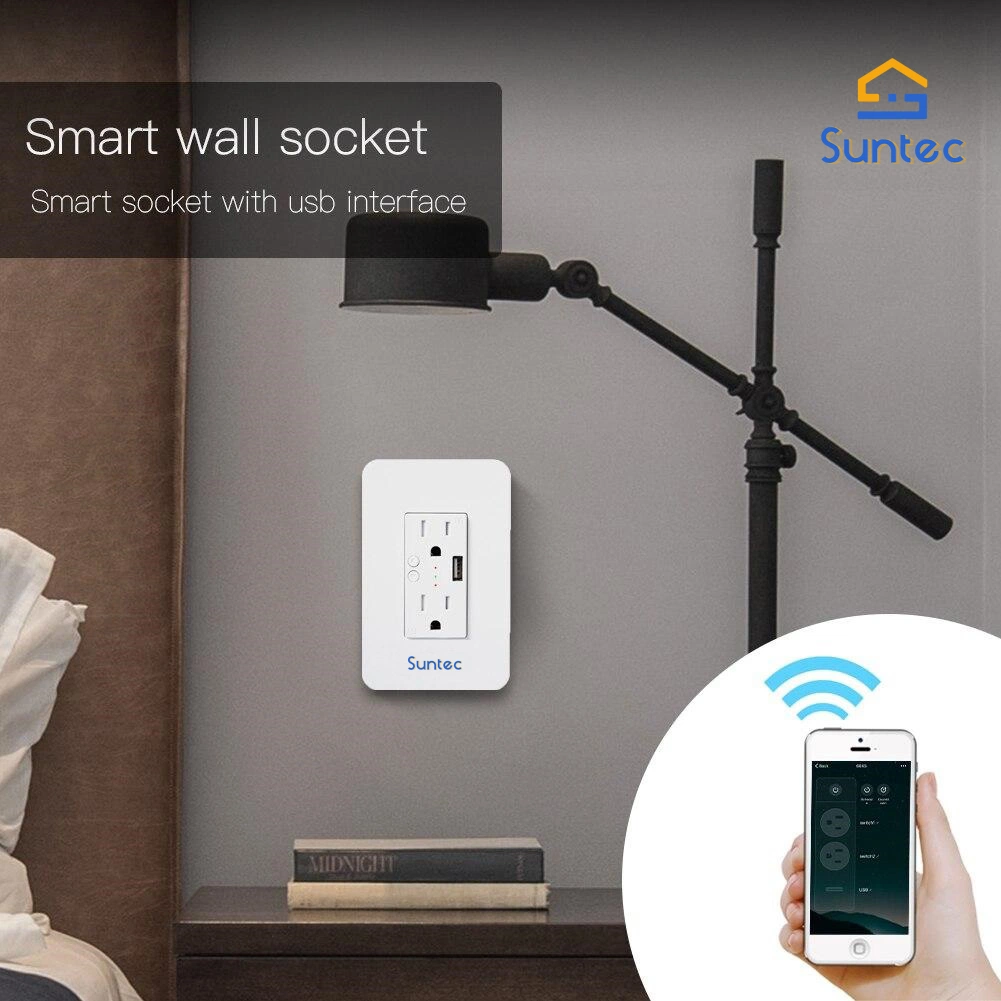 WiFi Smart Electrical USB Socket with 2 USB Plug Outlet Controlled Via Smart Phone