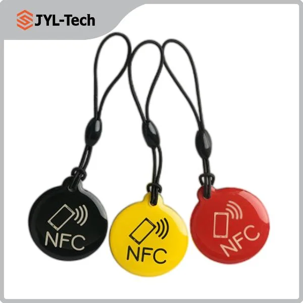 Llavero RFID de epoxi redondo NFC Control de acceso 13,56MHz NFC Ntag213