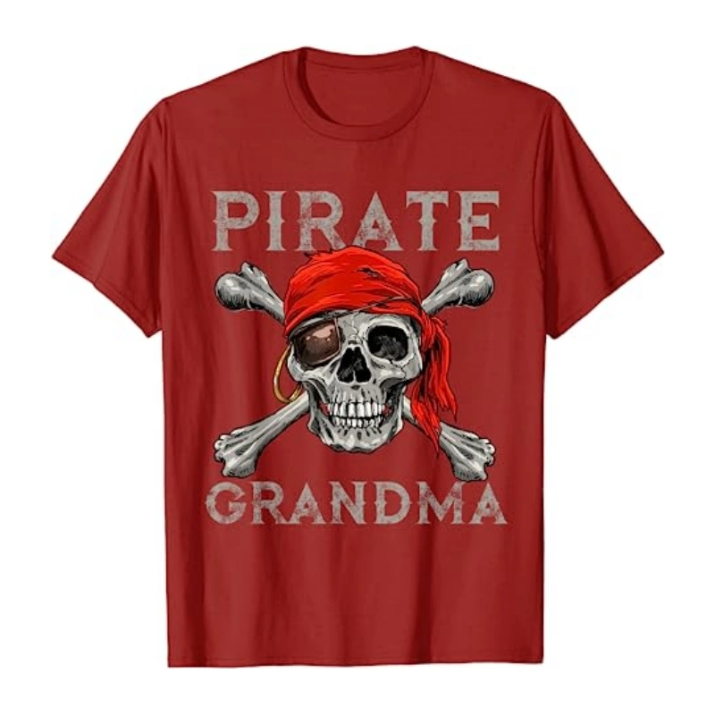 Pirate Shirt Jolly Roger Skull Crossbones Flag Hip Hop Streetwear Fashion Cotton T-Shirt