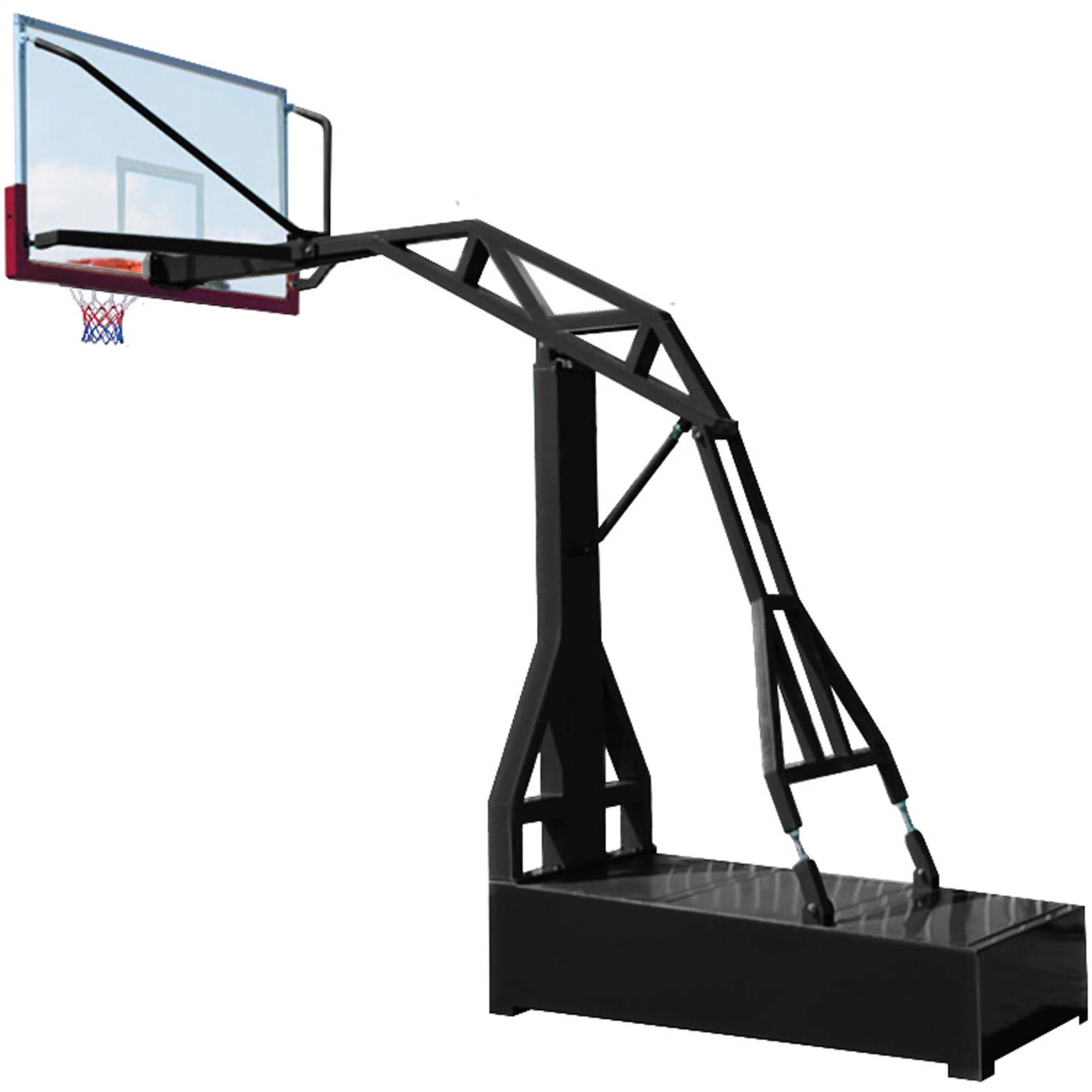 High quality/High cost performance Flat Box Type Basketball Hoop / Goal / System / Stand Standard with Tempered Glass Backboard