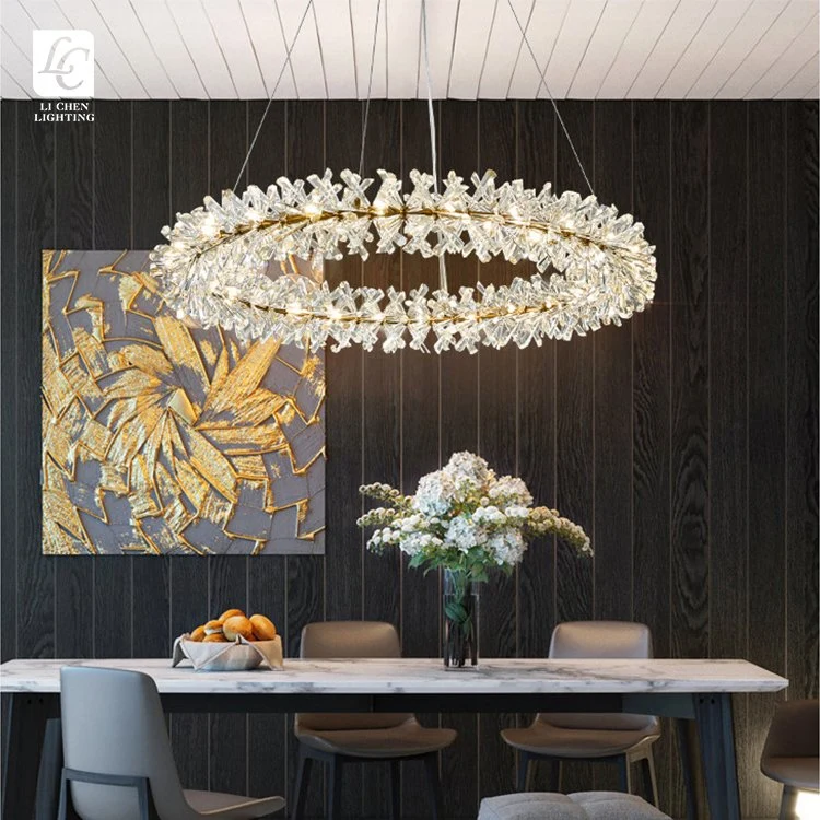 Luxury Design Living Room Dining Room Brass Crystal LED Chandelier