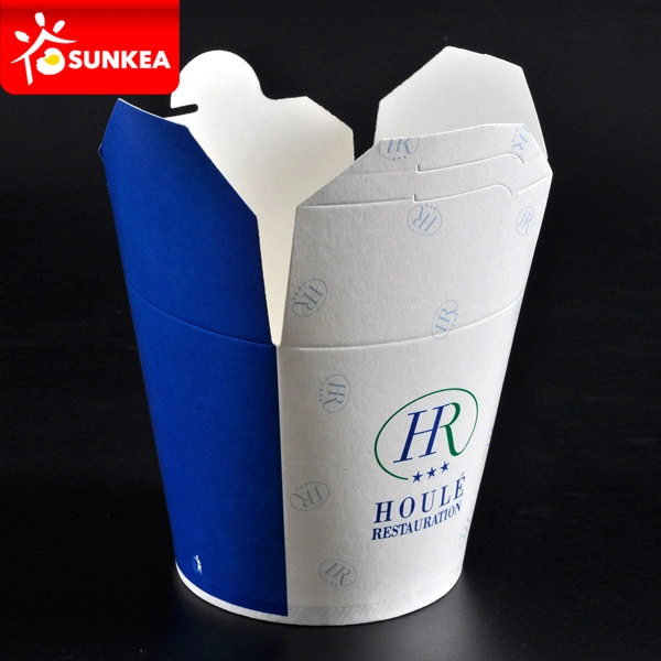 Wholeale Disposable Take Away Food Grade Customized Paper Food Container with Handle / Without Handle